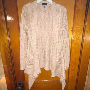 Blush🌸 Knitted Cardigan Sweater🥰 W/ Pockets & Ruffled Hem😍💕